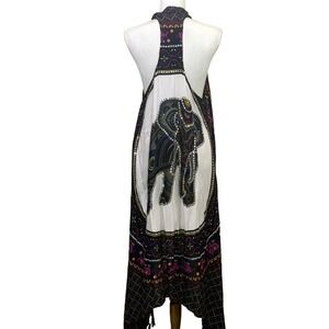 Black and White Asymmetrical Backless Blouse